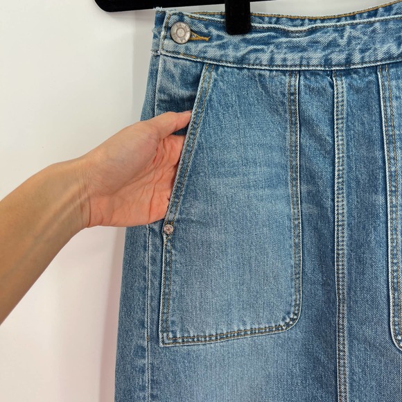 La Vie by Rebecca Taylor Midi Length Denim Skirt - Picture 6 of 11